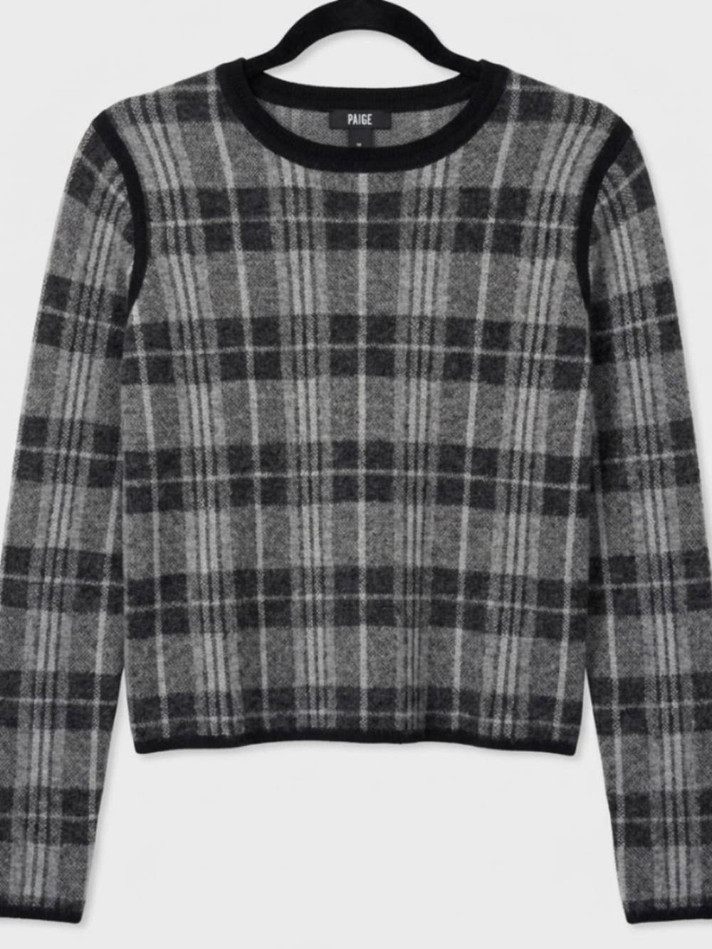 Paige Plaid Alpaca Wool Blend Sweater | Crew Neck Pullover | Size M